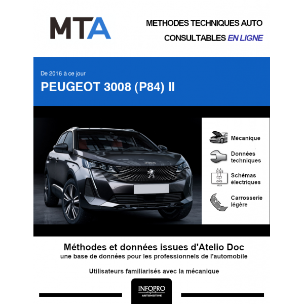 MTA Peugeot 3008 II BREAK 5 portes de 09/2020 à ce jour