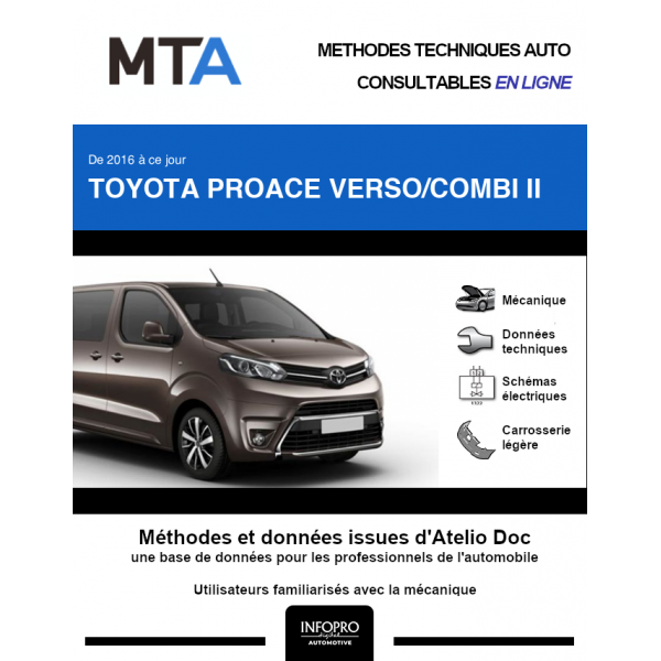 MTA Toyota Proace verso II COMBI 5 portes de 10/2016 à ce jour