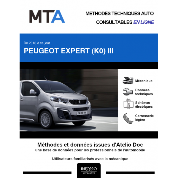 MTA Peugeot Expert III COMBI 4 portes de 10/2016 à ce jour