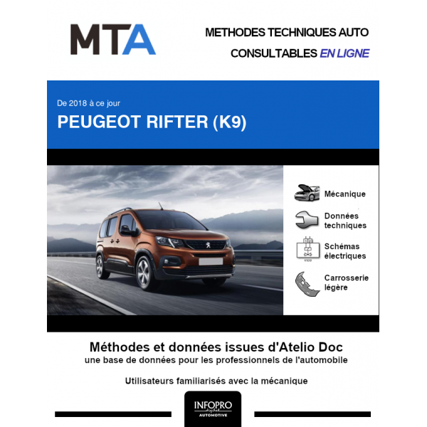 MTA Peugeot Rifter BREAK 4 portes de 05/2018 à ce jour