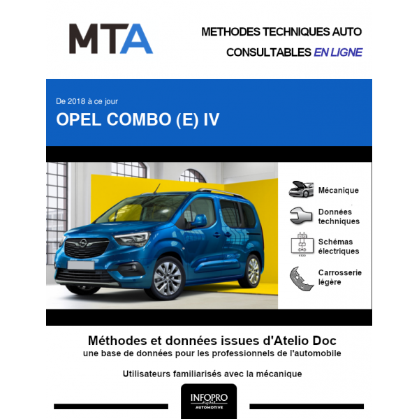 MTA Opel Combo IV BREAK 4 portes de 05/2018 à ce jour