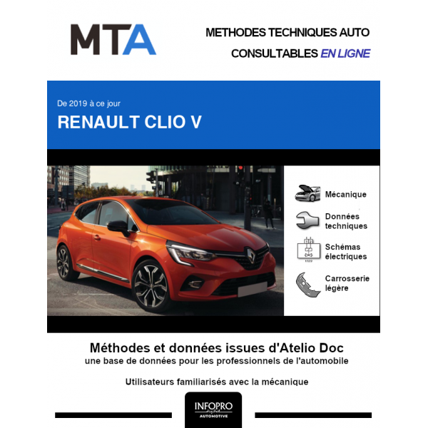 MTA Renault Clio V HAYON 5 portes de 04/2019 à ce jour