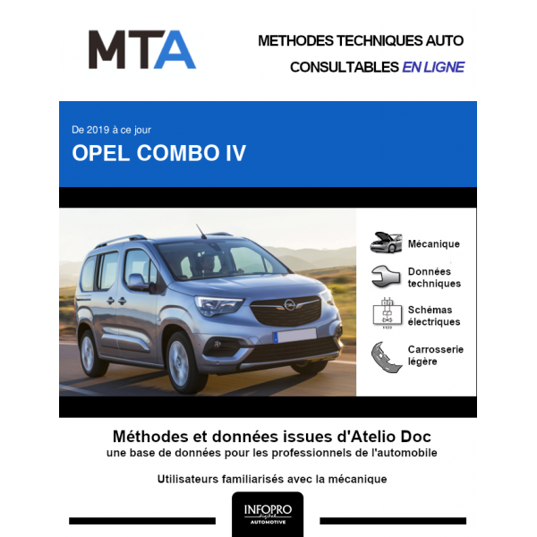 MTA Opel Combo IV BREAK 5 portes de 05/2018 à ce jour