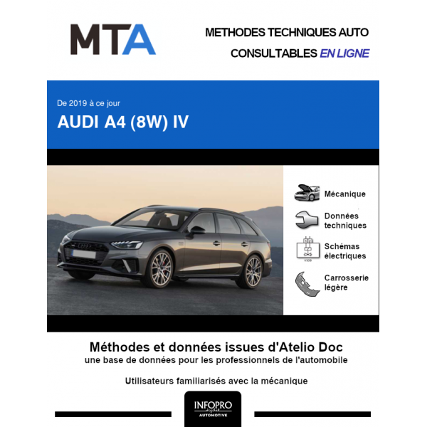 MTA Audi A4 IV BREAK 5 portes de 09/2019 à ce jour