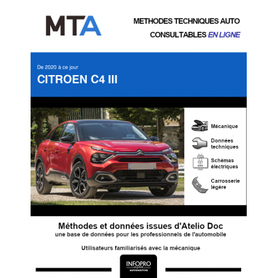 MTA Citroen C4 III HAYON 5 portes de 09/2020 à ce jour