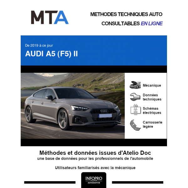 MTA Audi A5 II HAYON 5 portes de 09/2019 à ce jour