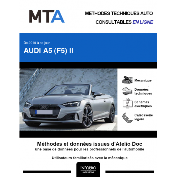 MTA Audi A5 II CABRIOLET 2 portes de 09/2019 à ce jour