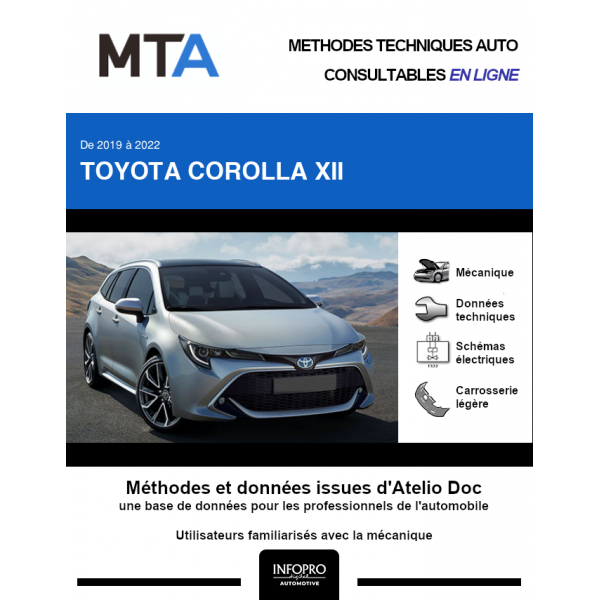 MTA Toyota Corolla XII BREAK 5 portes de 01/2019 à ce jour