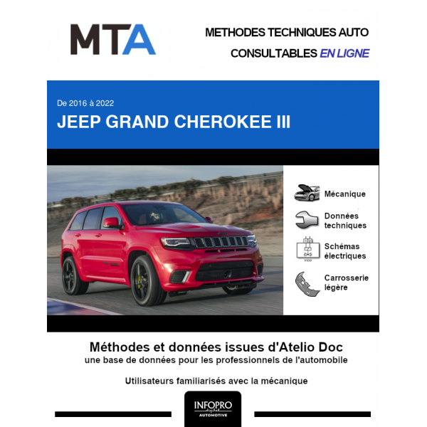 MTA Jeep Grand cherokee IV BREAK 5 portes de 09/2016 à ce jour