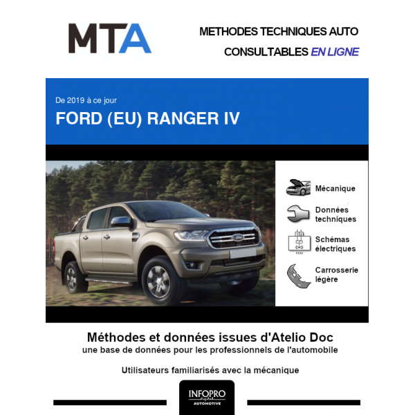 MTA Ford (eu) Ranger IV PICKUP DBL.CAB. 4 portes de 02/2019 à ce jour