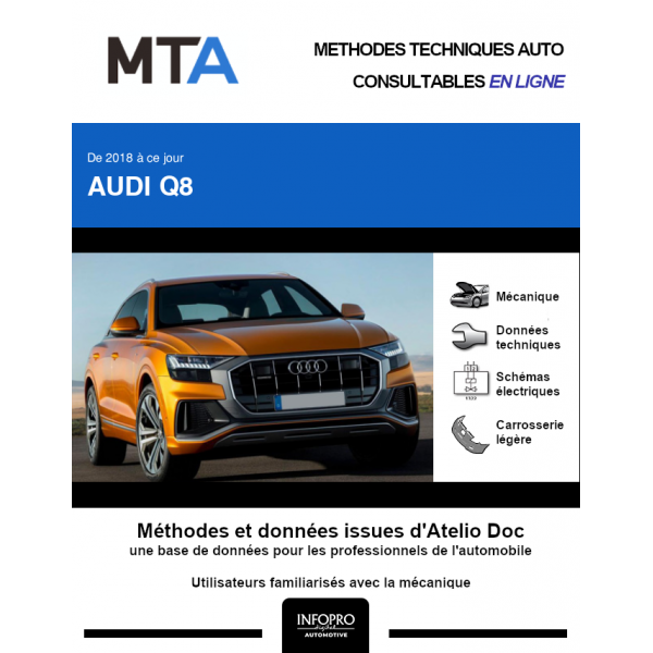 MTA Audi Q8 BREAK 5 portes de 10/2018 à ce jour
