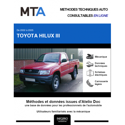 MTA Toyota Hilux III PICKUP 2 portes de 02/2002 à 12/2005