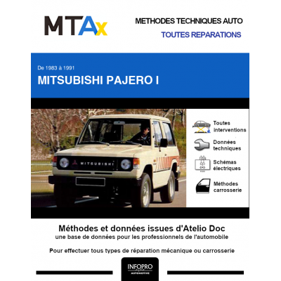MTA Expert Mitsubishi Pajero I BREAK 3 portes de 07/1983 à 06/1991
