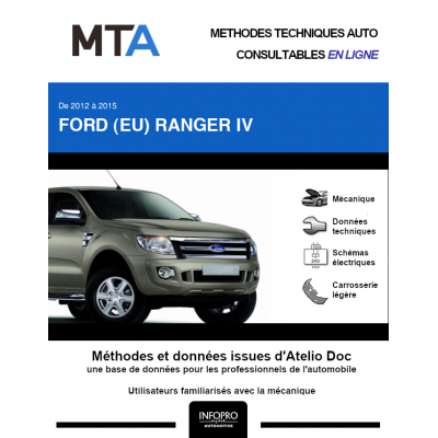 MTA Ford (eu) Ranger IV PICKUP 2 portes de 01/2012 à 12/2015