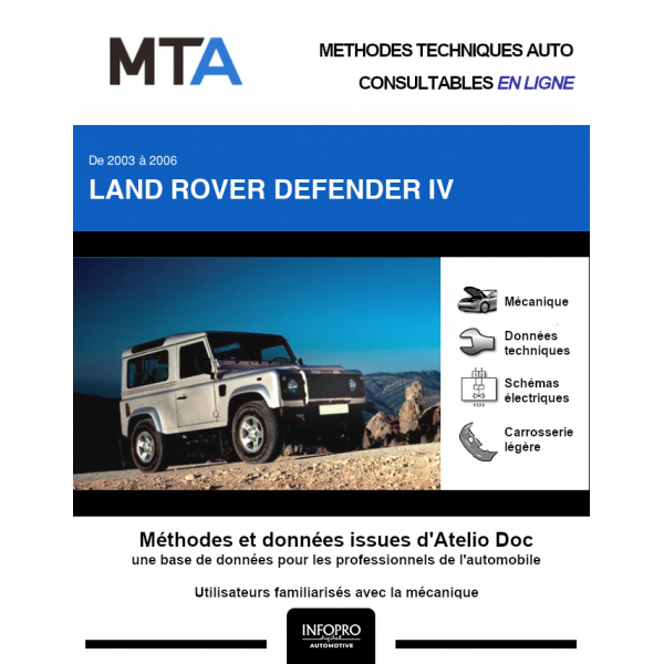 MTA Land rover Defender IV BREAK 3 portes de 09/2003 à 10/2006