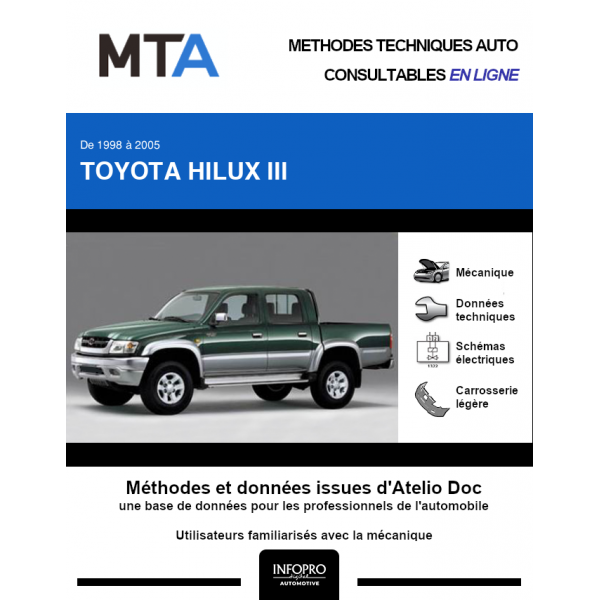 MTA Toyota Hilux III PICKUP DBL.CAB. 4 portes de 02/2002 à 12/2005
