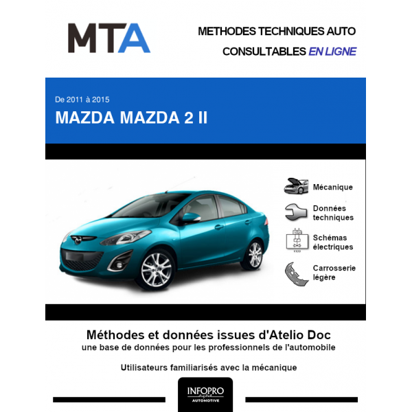 MTA Mazda Mazda 2 II BERLINE 4 portes de 03/2011 à 12/2015