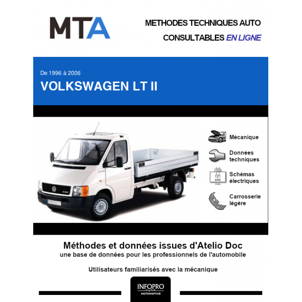 MTA Volkswagen Lt II PLATEAU 2 portes de 09/1996 à 06/2006