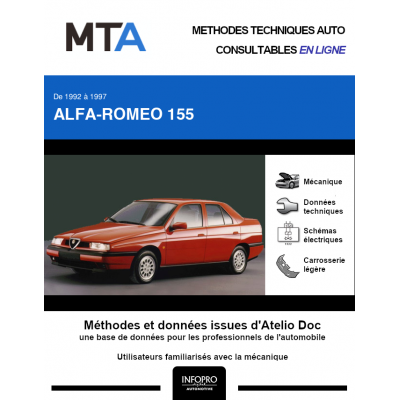 MTA Alfa-romeo 155 BERLINE 4 portes de 04/1992 à 05/1998