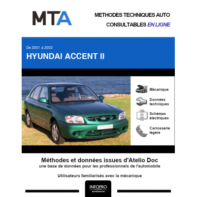 MTA Hyundai Accent II HAYON 5 portes de 09/2001 à 12/2002