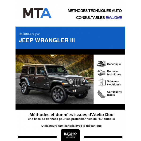 MTA Jeep Wrangler III BREAK 5 portes de 07/2018 à ce jour