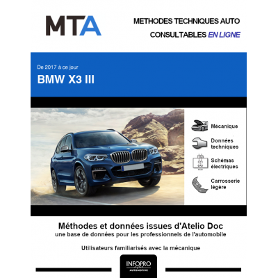 MTA Bmw X3 III BREAK 5 portes de 09/2017 à ce jour