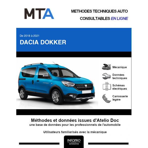 MTA Dacia Dokker BREAK 4 portes de 01/2017 à ce jour
