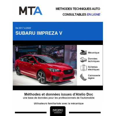 MTA Subaru Impreza V BERLINE 4 portes de 02/2017 à ce jour