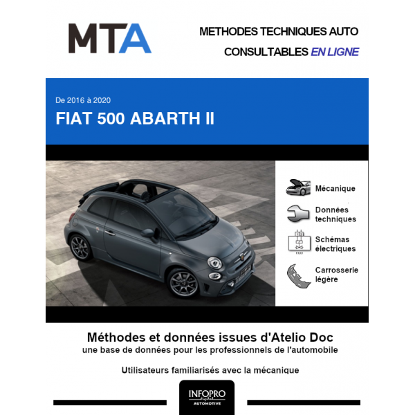 MTA Fiat 500 abarth II CABRIOLET 2 portes de 06/2016 à ce jour