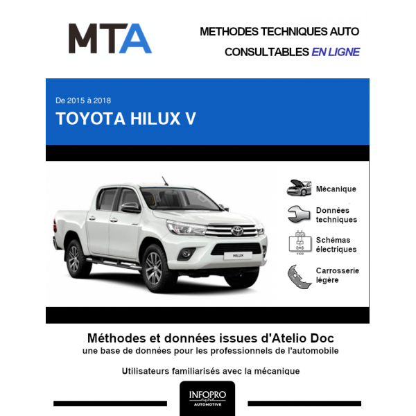 MTA Toyota Hilux V PICKUP DBL.CAB. 4 portes de 12/2015 à ce jour