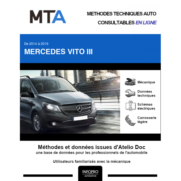 MTA Mercedes Vito III COMBI 5 portes de 09/2014 à ce jour