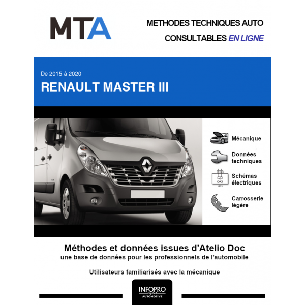 MTA Renault Master III PLATEAU DOUBLE CABINE 4 portes de 06/2014 à ce jour
