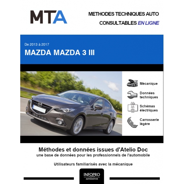 MTA Mazda Mazda 3 III BERLINE 4 portes de 09/2013 à 03/2017