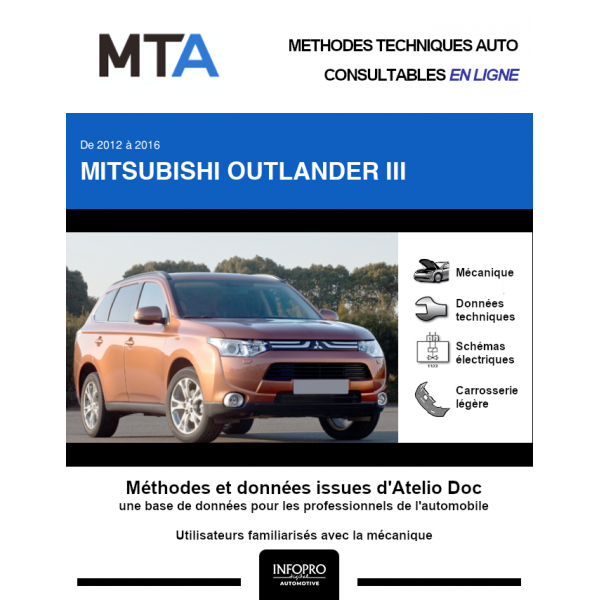 MTA Mitsubishi Outlander III BREAK 5 portes de 09/2012 à 03/2016