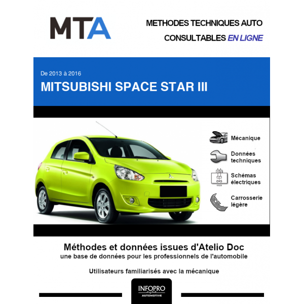 MTA Mitsubishi Space star III HAYON 5 portes de 01/2013 à ce jour