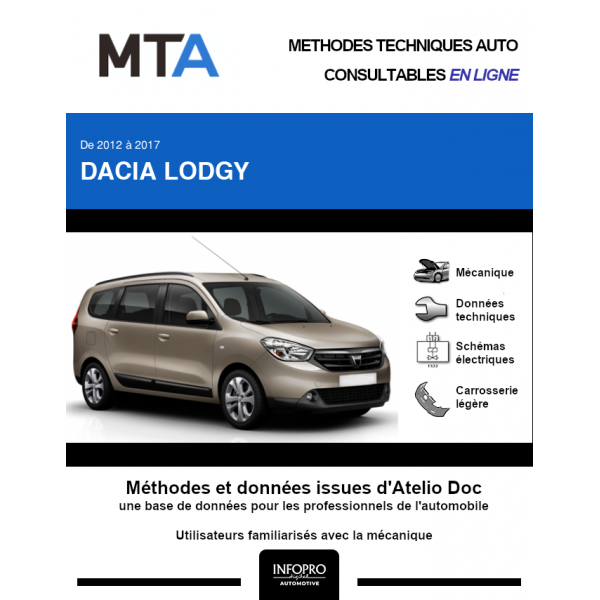 MTA Dacia Lodgy BREAK 5 portes de 01/2012 à ce jour