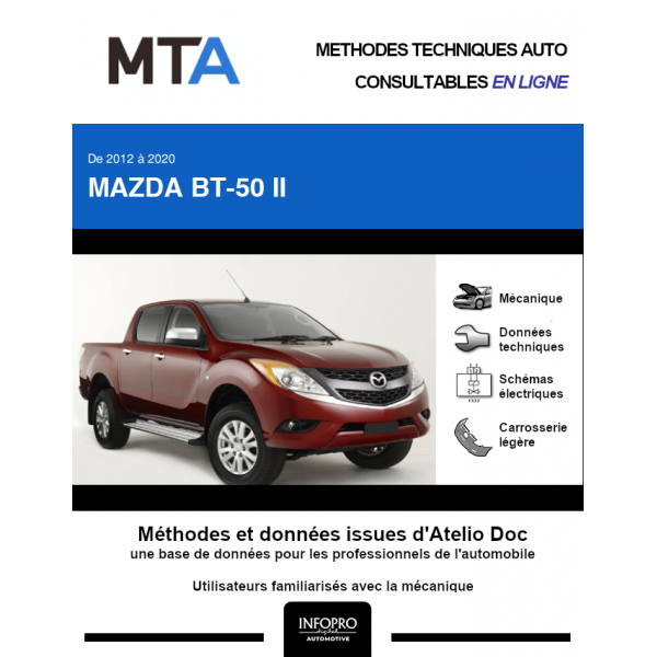 MTA Mazda Bt-50 II PICKUP DBL.CAB. 4 portes de 01/2012 à ce jour