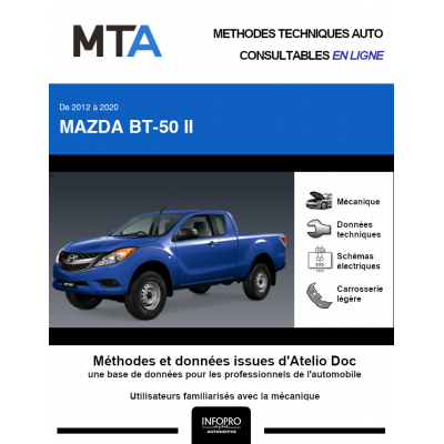 MTA Mazda Bt-50 II PICKUP 2 portes de 01/2012 à ce jour