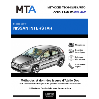 MTA Nissan Interstar BENNE 2 portes de 06/2007 à 04/2010