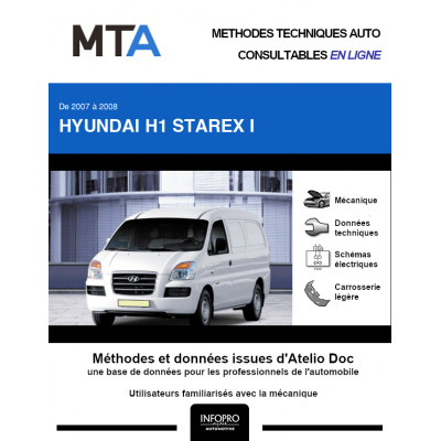 MTA Hyundai H1 starex I FOURGON 4 portes de 01/2007 à 09/2008