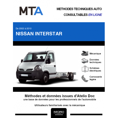 MTA Nissan Interstar CHASSIS CABINE 2 portes de 06/2007 à 04/2010