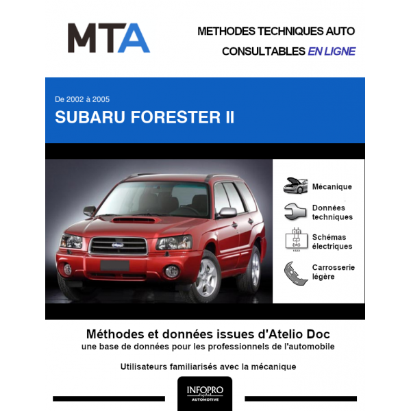MTA Subaru Forester II BREAK 5 portes de 09/2002 à 09/2005