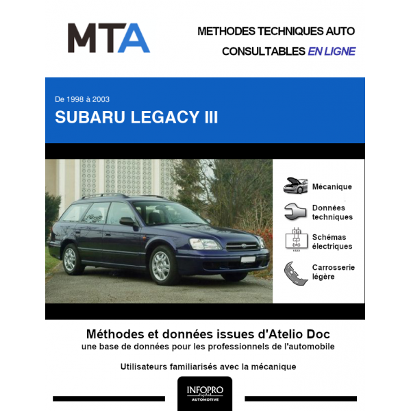 MTA Subaru Legacy III BREAK 5 portes de 09/1998 à 10/2003