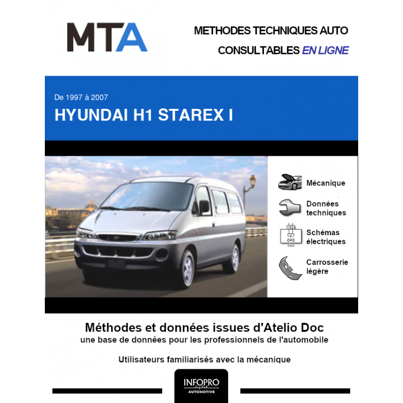 MTA HYUNDAI H1 STAREX I phase 1 Fourgon 4 portes (1997 > 2007)