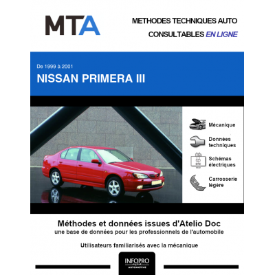 MTA Nissan Primera III BERLINE 4 portes de 09/1999 à 12/2001