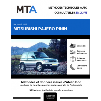 MTA Mitsubishi Pajero pinin BREAK 3 portes de 11/1999 à 04/2007