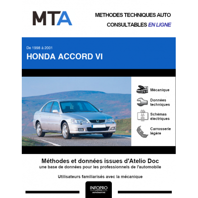 MTA Honda Accord VI BERLINE 4 portes de 10/1998 à 04/2001