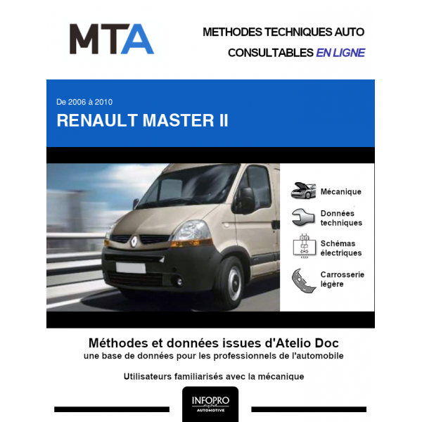 MTA Renault Master II CHASSIS CABINE 2 portes de 06/2006 à 04/2010