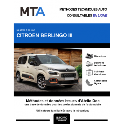 MTA Citroen Berlingo III BREAK 4 portes de 05/2018 à ce jour