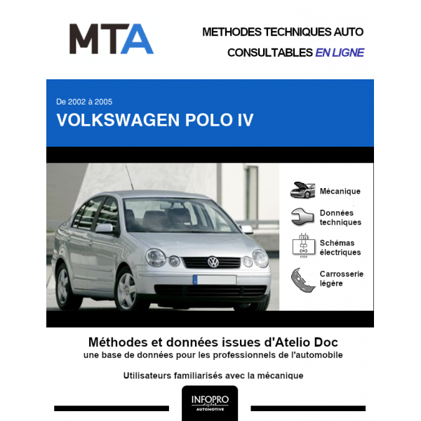 MTA Volkswagen Polo IV BERLINE 4 portes de 01/2002 à 05/2005